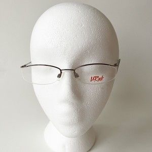 UROCK Eyeglasses Frame U721 Brown 52-18-135 Semi Rimless Display Model